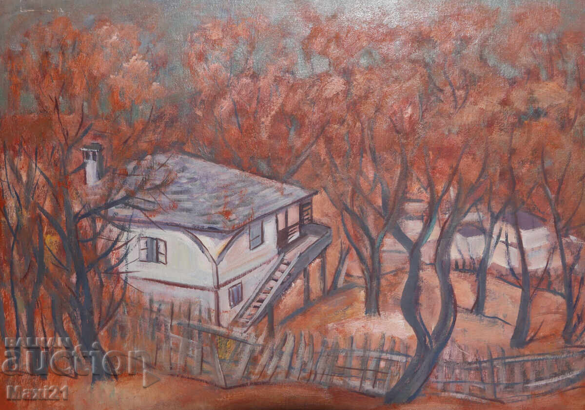 Oil painting, cityscape