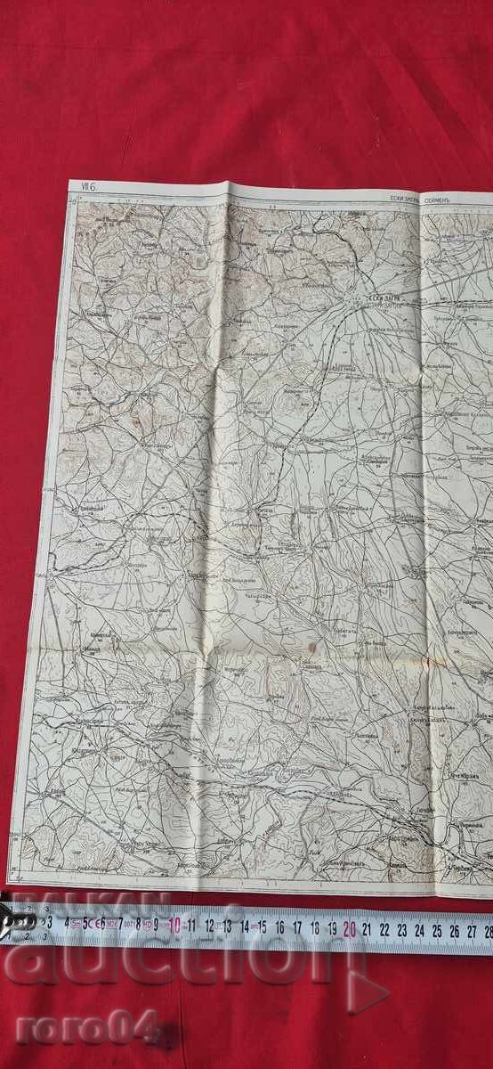 Livrarea NOVA ZAGORA•SEIMEN - HARTĂ VECHE MILITARĂ - WW I