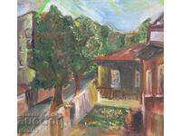 Έργο ζωγραφικής με λάδι, αστικό τοπίο