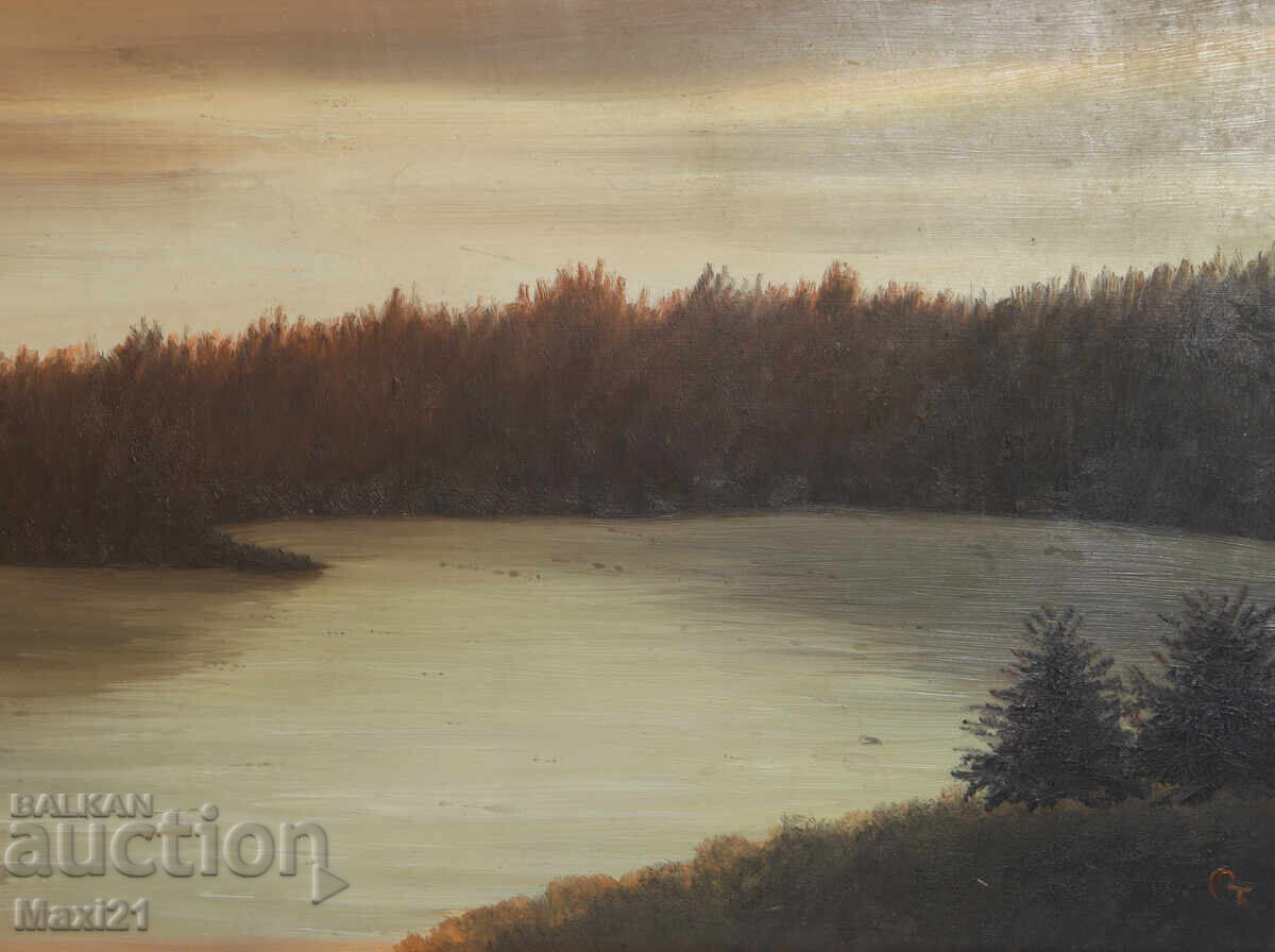 Oil painting landscape lake - 6