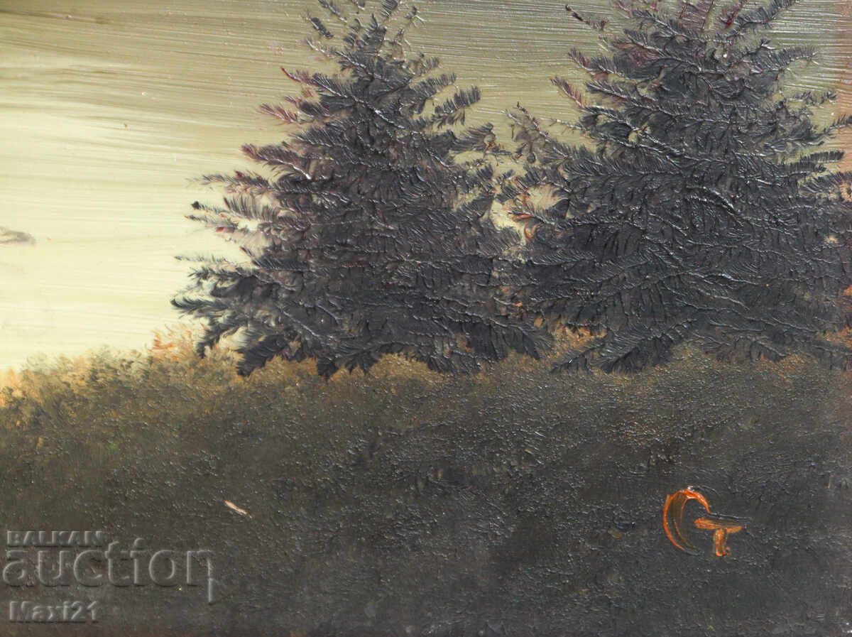 Oil painting landscape lake - 7