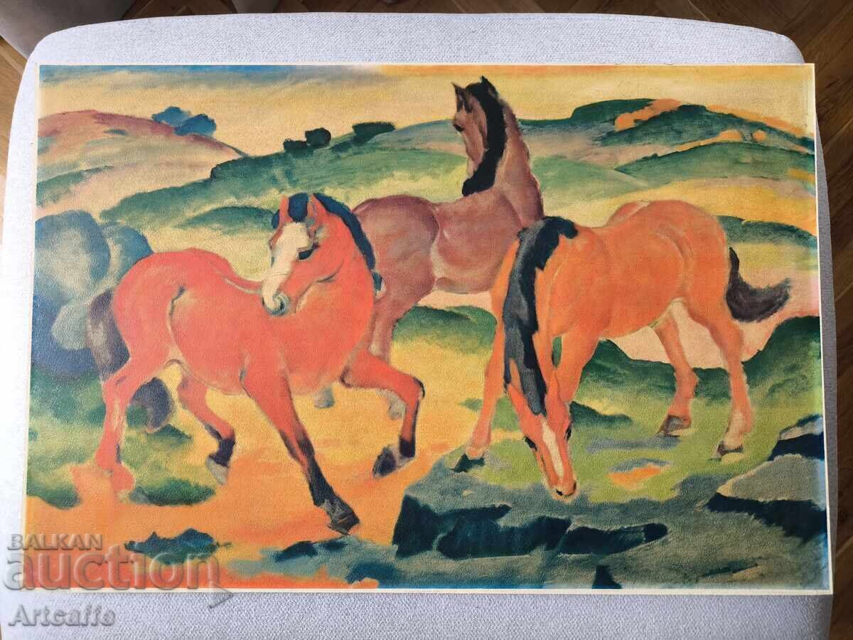 Τα κόκκινα άλογα του Franz Marc, παλιά ελαιογραφία με τιμή € 1200.00 | 2347.00 BGN