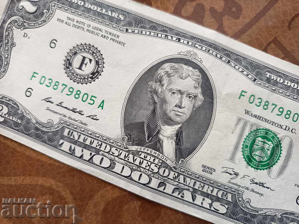 Bancnotă SUA 2 dolari din 2009 Atlanta, Georgia - 5 Bancnotă SUA 2 dolari din 2009 Atlanta, Georgia - 5