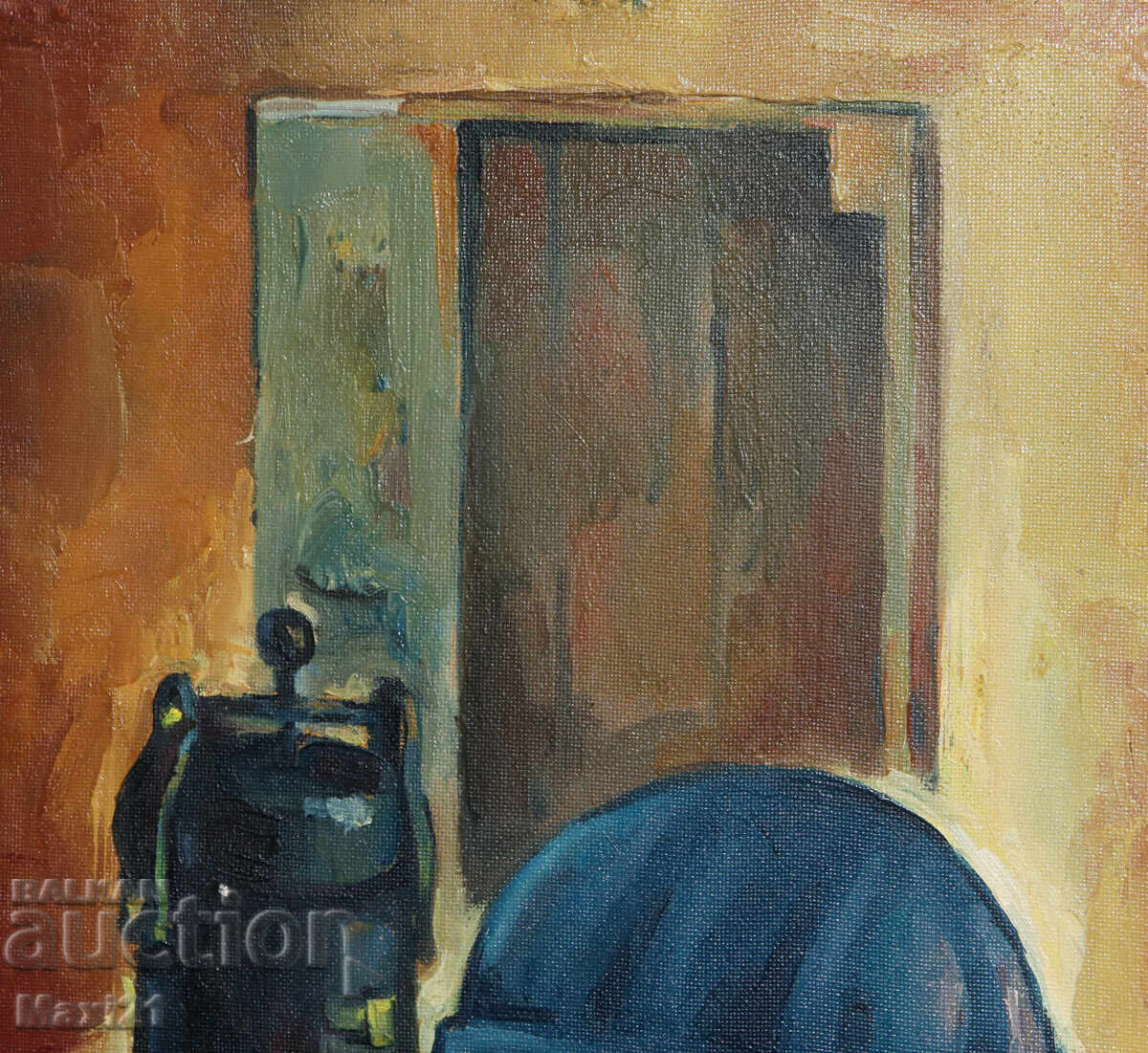 Παράδοση Έργο ζωγραφικής με λάδι νεκρή φύση οικιακά αντικείμενα