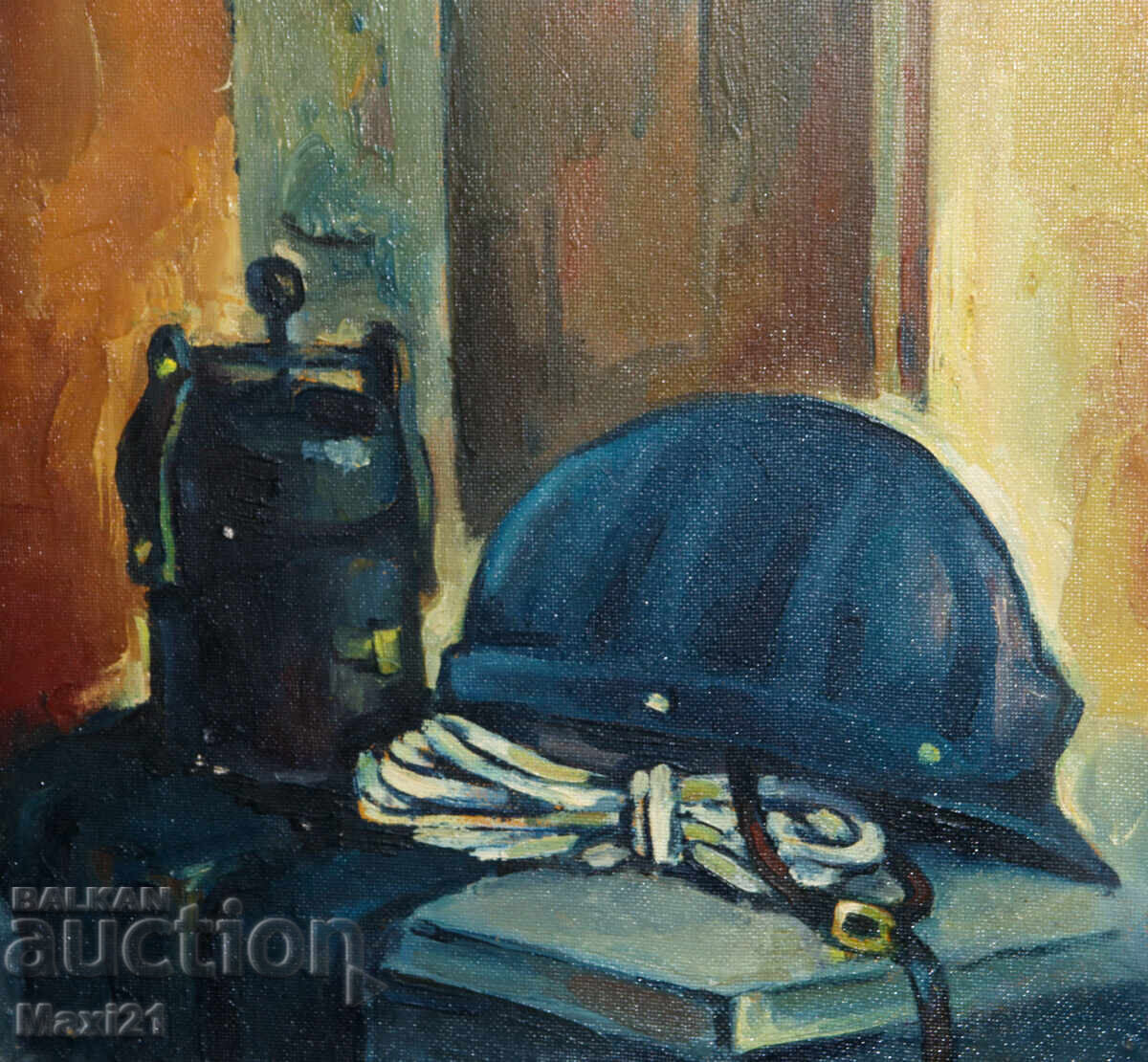 Έργο ζωγραφικής με λάδι νεκρή φύση οικιακά αντικείμενα - 5