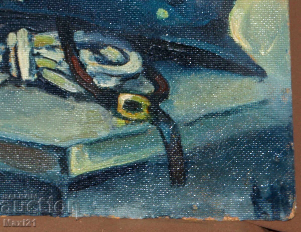 Έργο ζωγραφικής με λάδι νεκρή φύση οικιακά αντικείμενα - 6