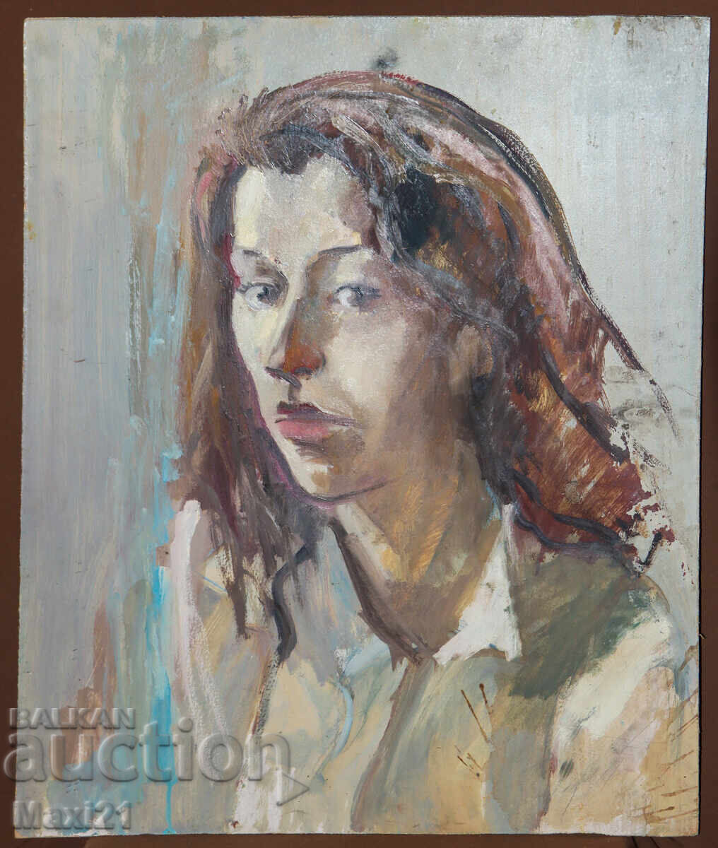 Pictură în ulei portret feminin cu preț 260.00 BGN | € 132.94