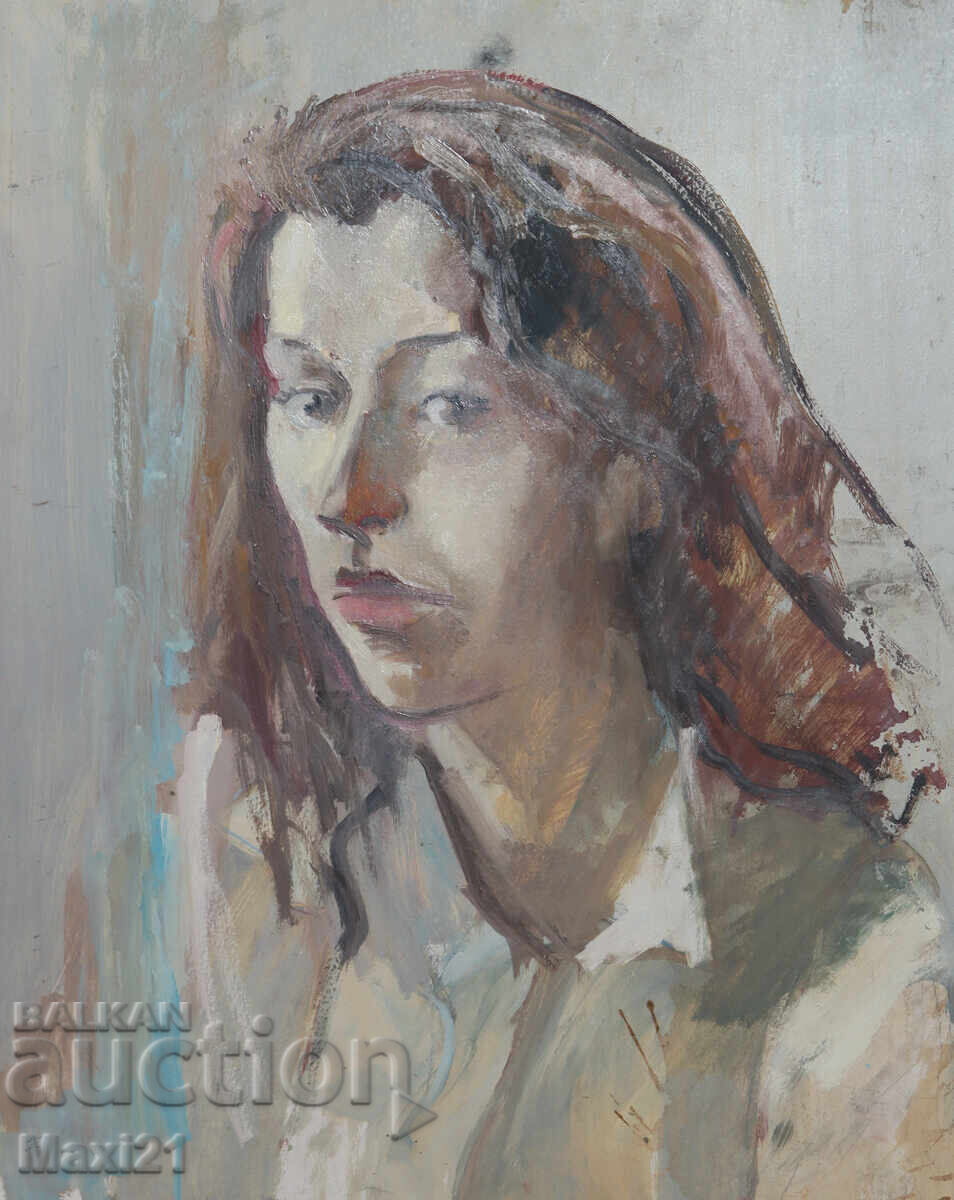 Licitație Pictură în ulei portret feminin