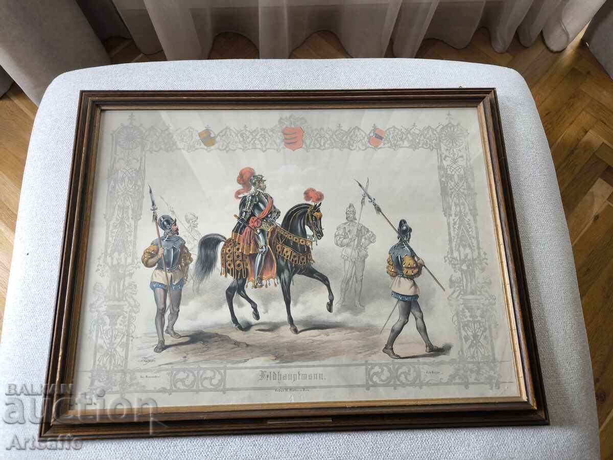 Αρχαία έγχρωμη λιθογραφία πίσω από γυαλί, Βίντζεντς Κατζλέρ με τιμή 500.00 BGN | € 255.65 Αρχαία έγχρωμη λιθογραφία πίσω από γυαλί, Βίντζεντς Κατζλέρ με τιμή 500.00 BGN | € 255.65