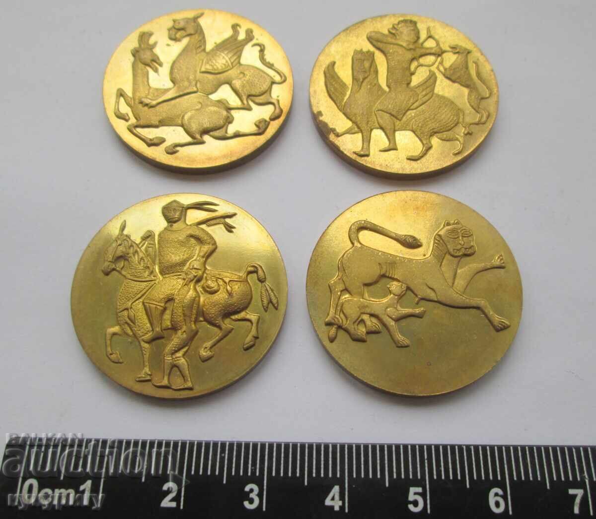 Λοτ 4 παλιά σοβιετικά μουσειακά νομίσματα πλακέτες ΝΙΜ με τιμή 20.00 BGN | € 10.23