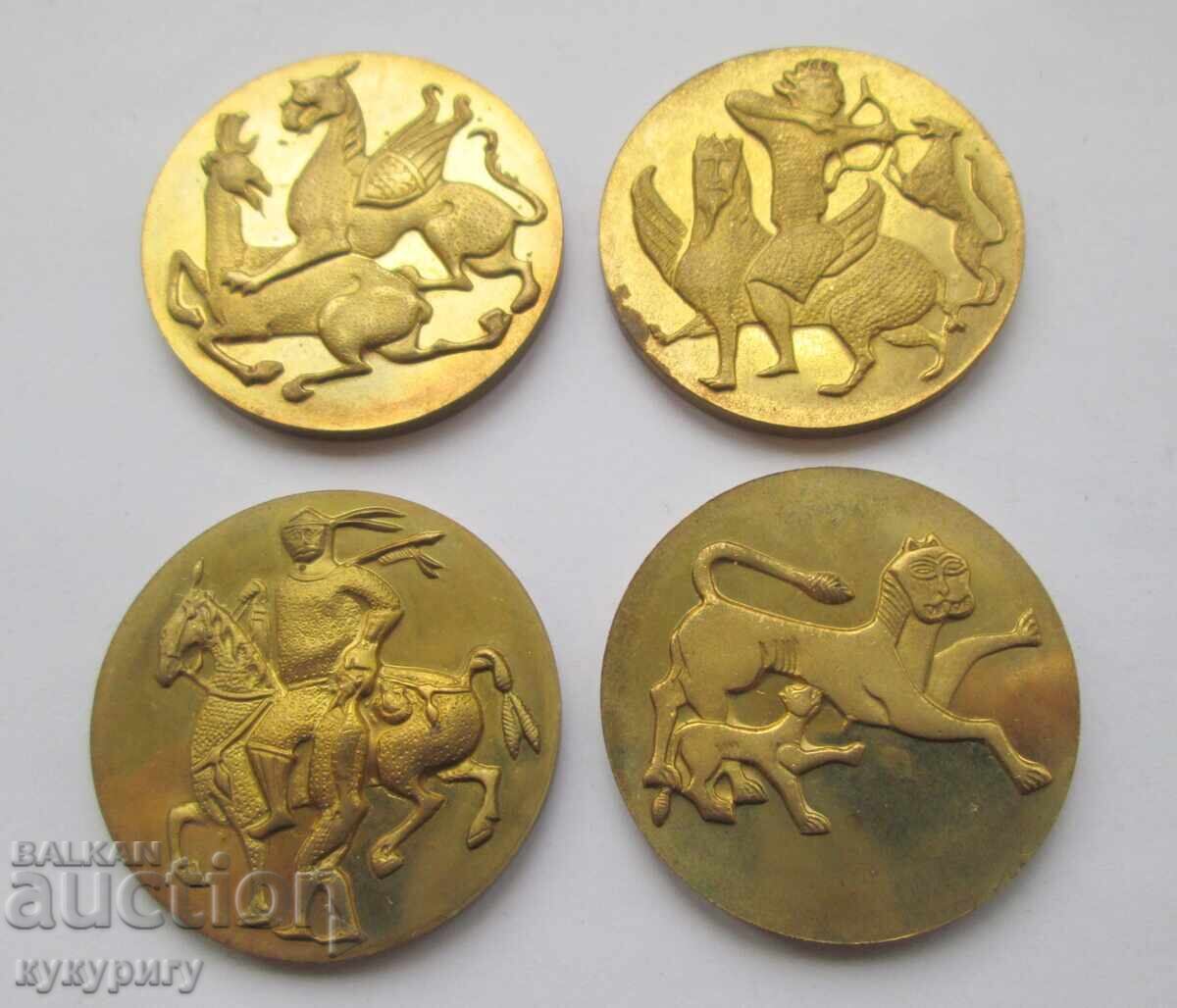 Λοτ 4 παλιά σοβιετικά μουσειακά νομίσματα πλακέτες ΝΙΜ