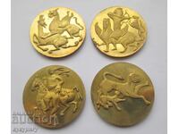 Λοτ 4 παλιά σοβιετικά μουσειακά νομίσματα πλακέτες ΝΙΜ