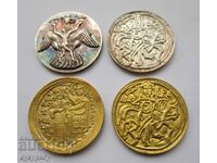 Lot 4 bucăți monede vechi Soc muzeale plăci NIM