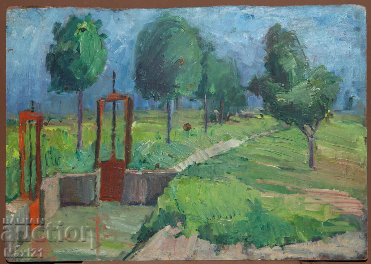 Tablou peisaj, ulei, livadă cu preț 300.00 BGN | € 153.39