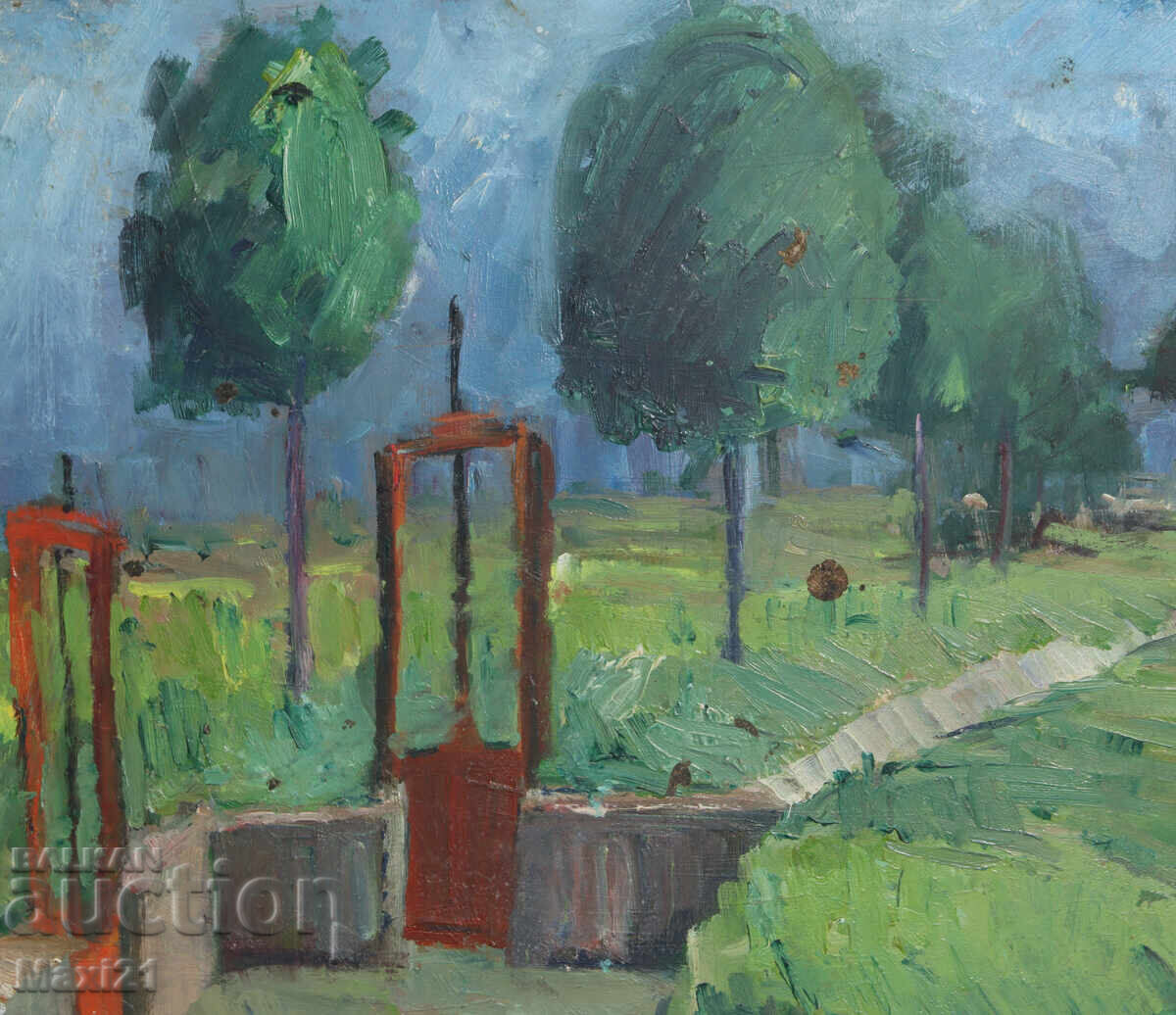 Livrarea Tablou peisaj, ulei, livadă