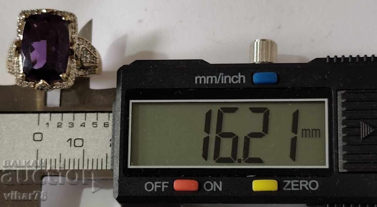 BEAUTIFUL GOLD-PLATED SILVER LADIES RING - 5