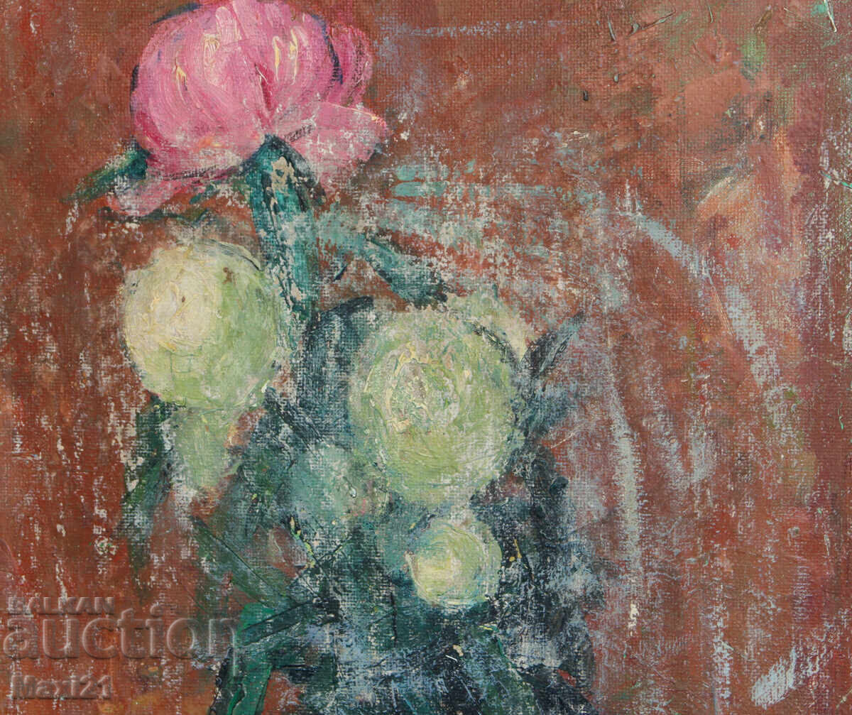 Delivery of Still life painting oil paints vase with flowers Delivery of Still life painting oil paints vase with flowers