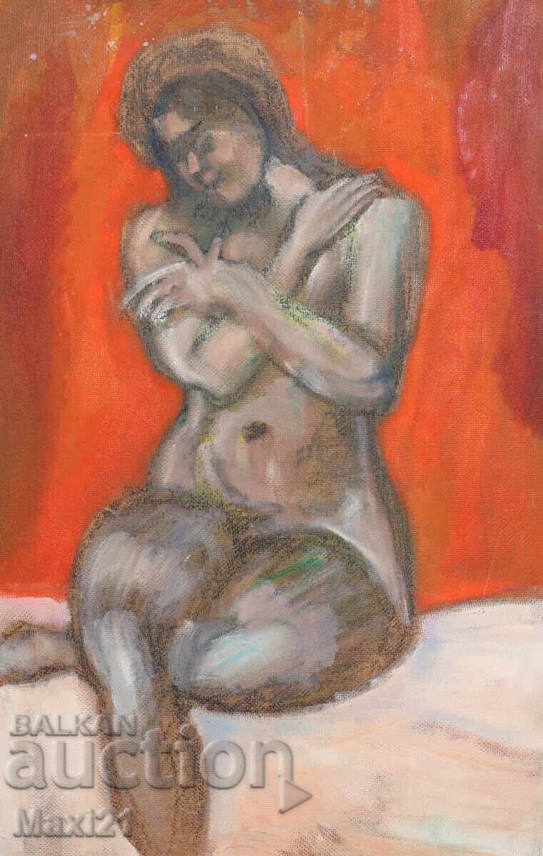 Auction Oil painting female portrait nude body Auction Oil painting female portrait nude body