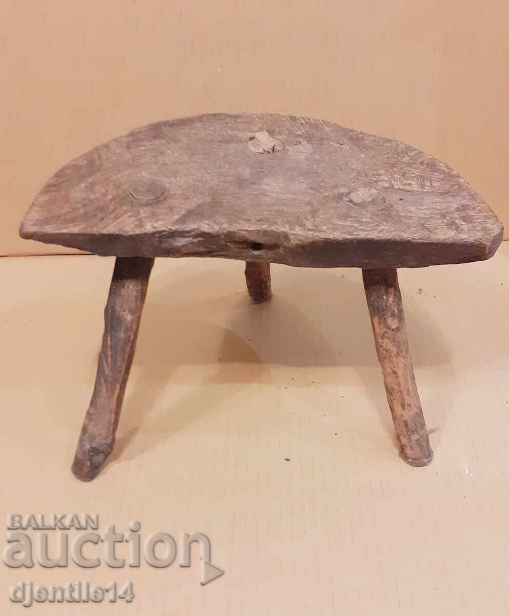Wooden Three-Legged Stool