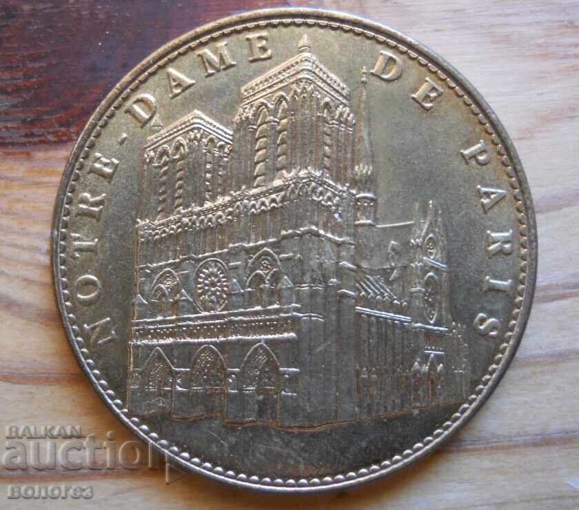 Монета-плакет - катедрала "Нотр Дам"  - Париж 2009 г
