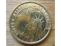 Monedă-plachetă "SUA națiune de emigranți"