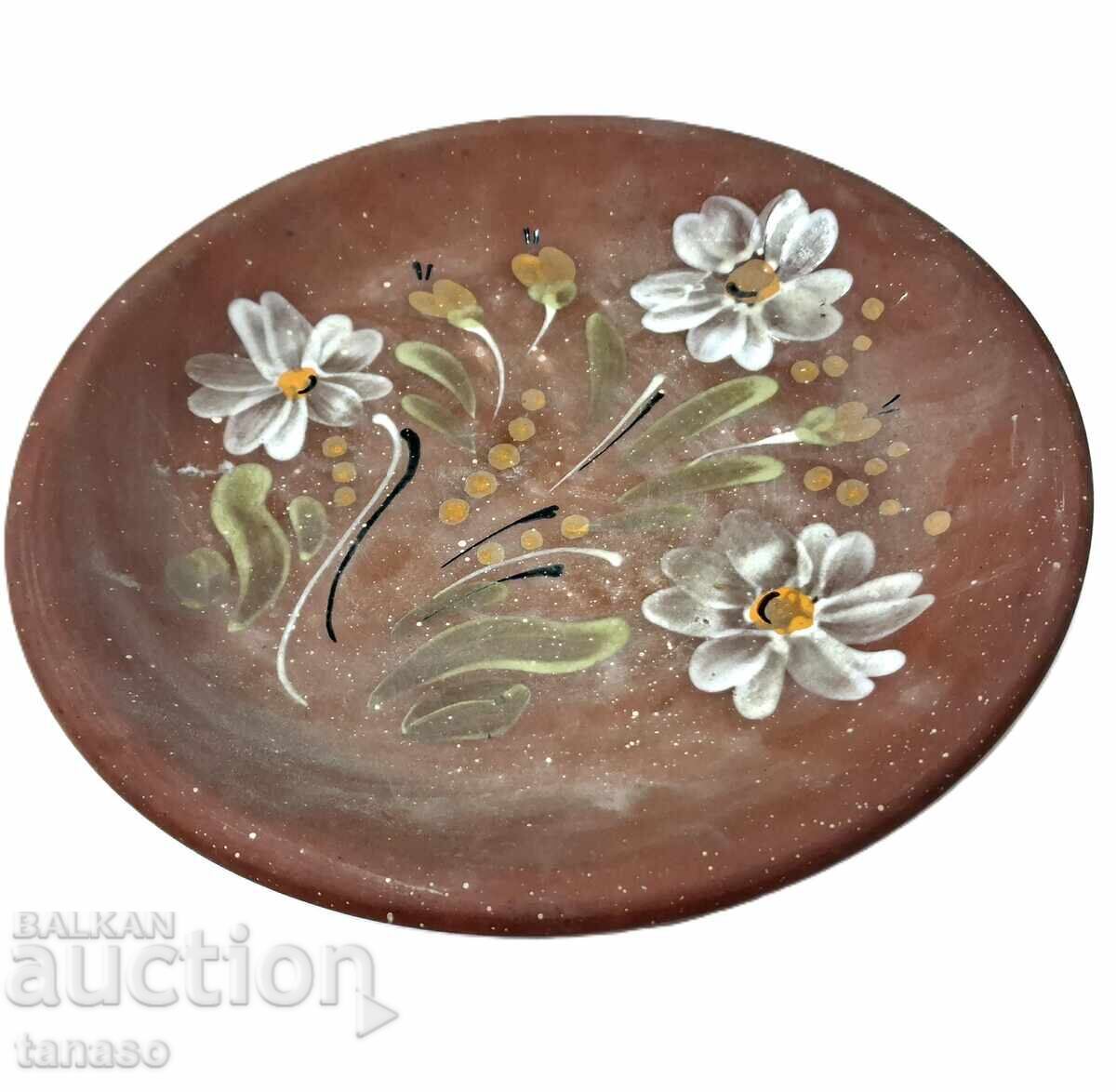 Farfurie ceramică pictată veche pentru perete (8.2) - 5