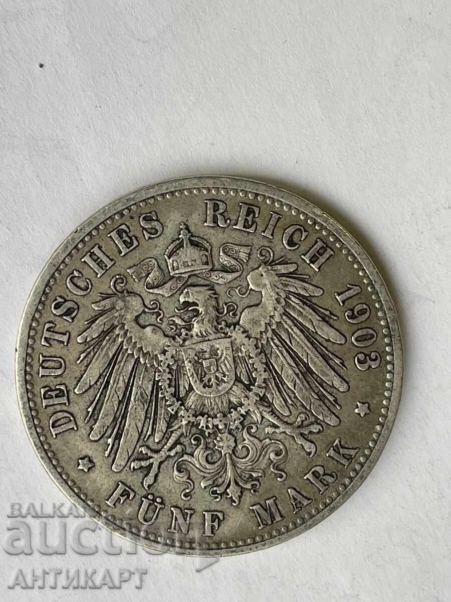 Germany Rare Silver Coin 5 Marks 1903 Bayern Otto with price 87.00 BGN | € 44.48