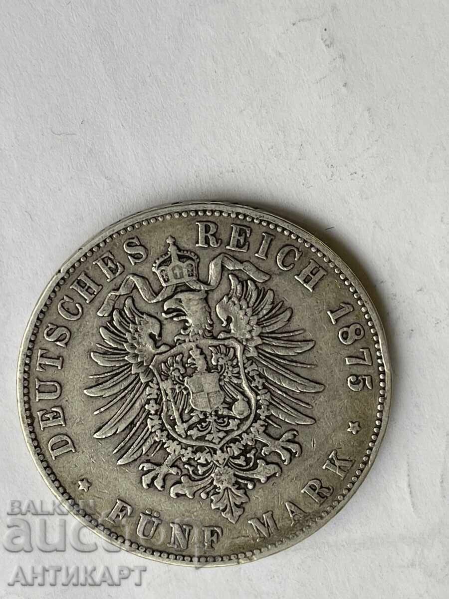 Germany Silver Coin 5 Marks 1875 Friedrich Baden Silver with price 129.00 BGN | € 65.96 Germany Silver Coin 5 Marks 1875 Friedrich Baden Silver with price 129.00 BGN | € 65.96