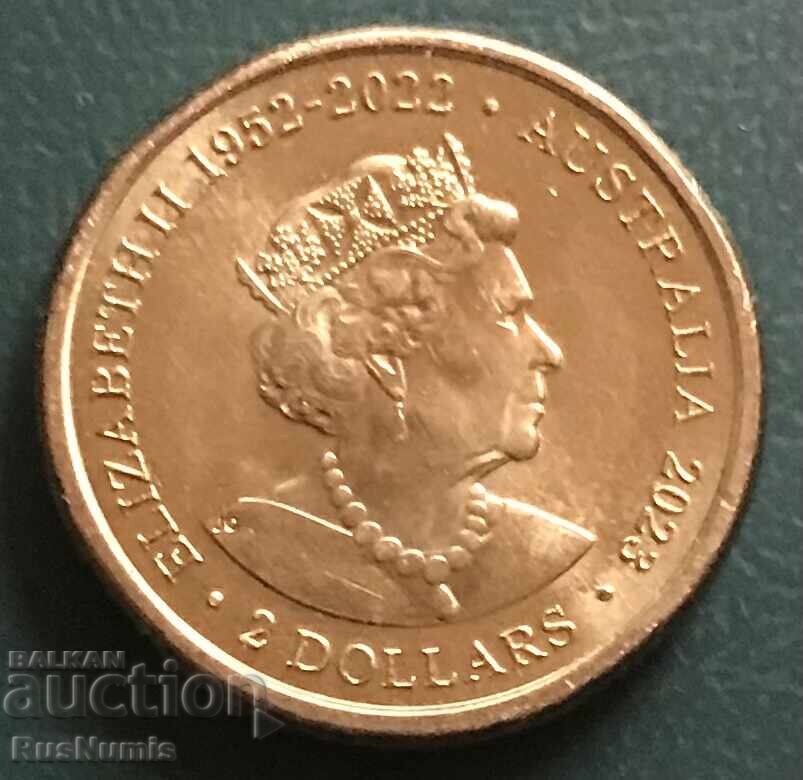 Αυστραλία. 2 δολάρια 2023. Εθνική ομάδα ποδοσφαίρου γυναικών με τιμή 23.00 BGN | € 11.76