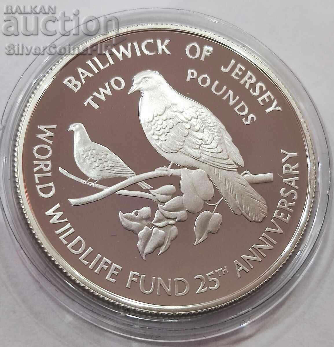 Silver 2 Pounds Pigeons 1987 Jersey Endangered Animals with price 98.30 BGN | € 50.26 Silver 2 Pounds Pigeons 1987 Jersey Endangered Animals with price 98.30 BGN | € 50.26