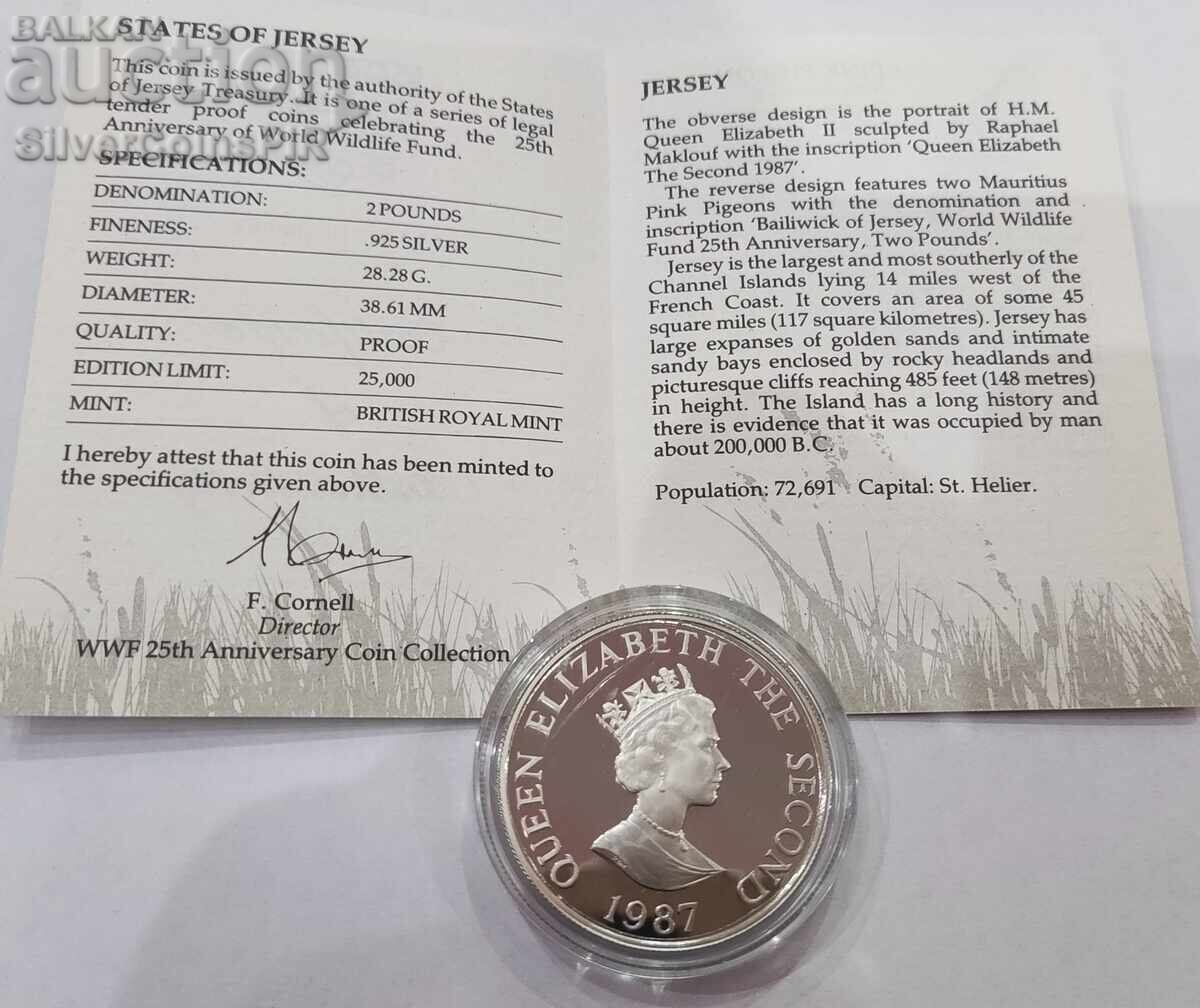 Delivery of Silver 2 Pounds Pigeons 1987 Jersey Endangered Animals Delivery of Silver 2 Pounds Pigeons 1987 Jersey Endangered Animals