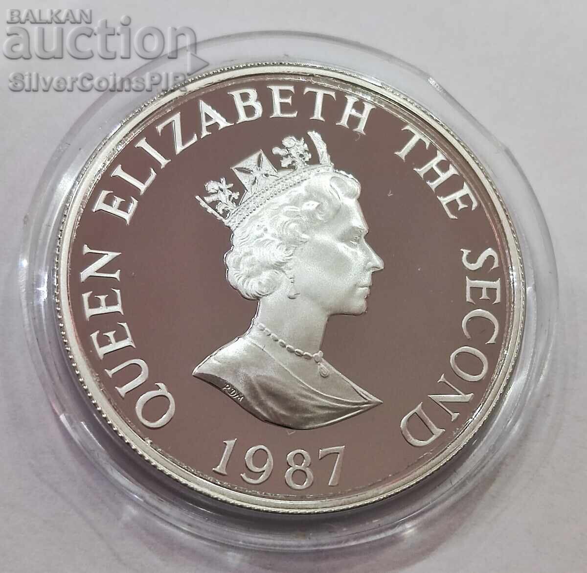 Silver 2 Pounds Pigeons 1987 Jersey Endangered Animals - 5 Silver 2 Pounds Pigeons 1987 Jersey Endangered Animals - 5