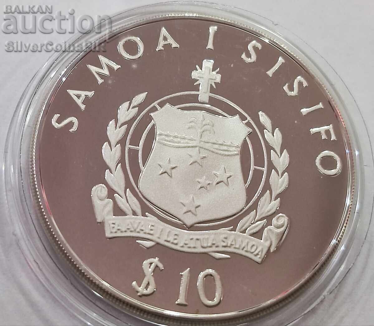 Silver 10 Tala Bird 1986 Samoa Endangered Animals - 6 Silver 10 Tala Bird 1986 Samoa Endangered Animals - 6