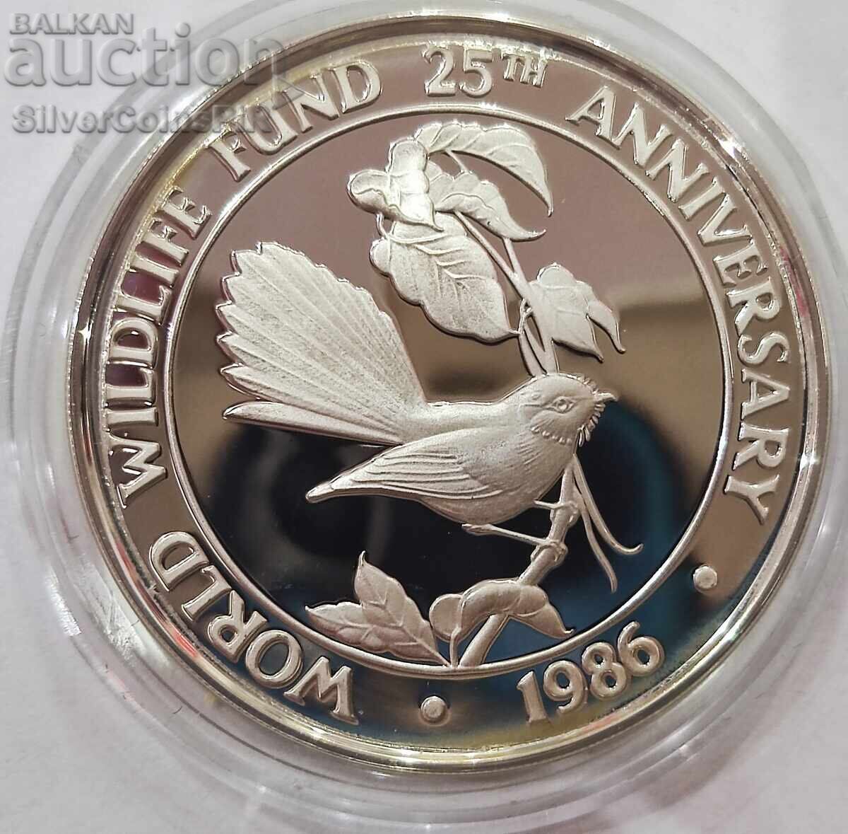 Silver 10 Tala Bird 1986 Samoa Endangered Animals Silver 10 Tala Bird 1986 Samoa Endangered Animals