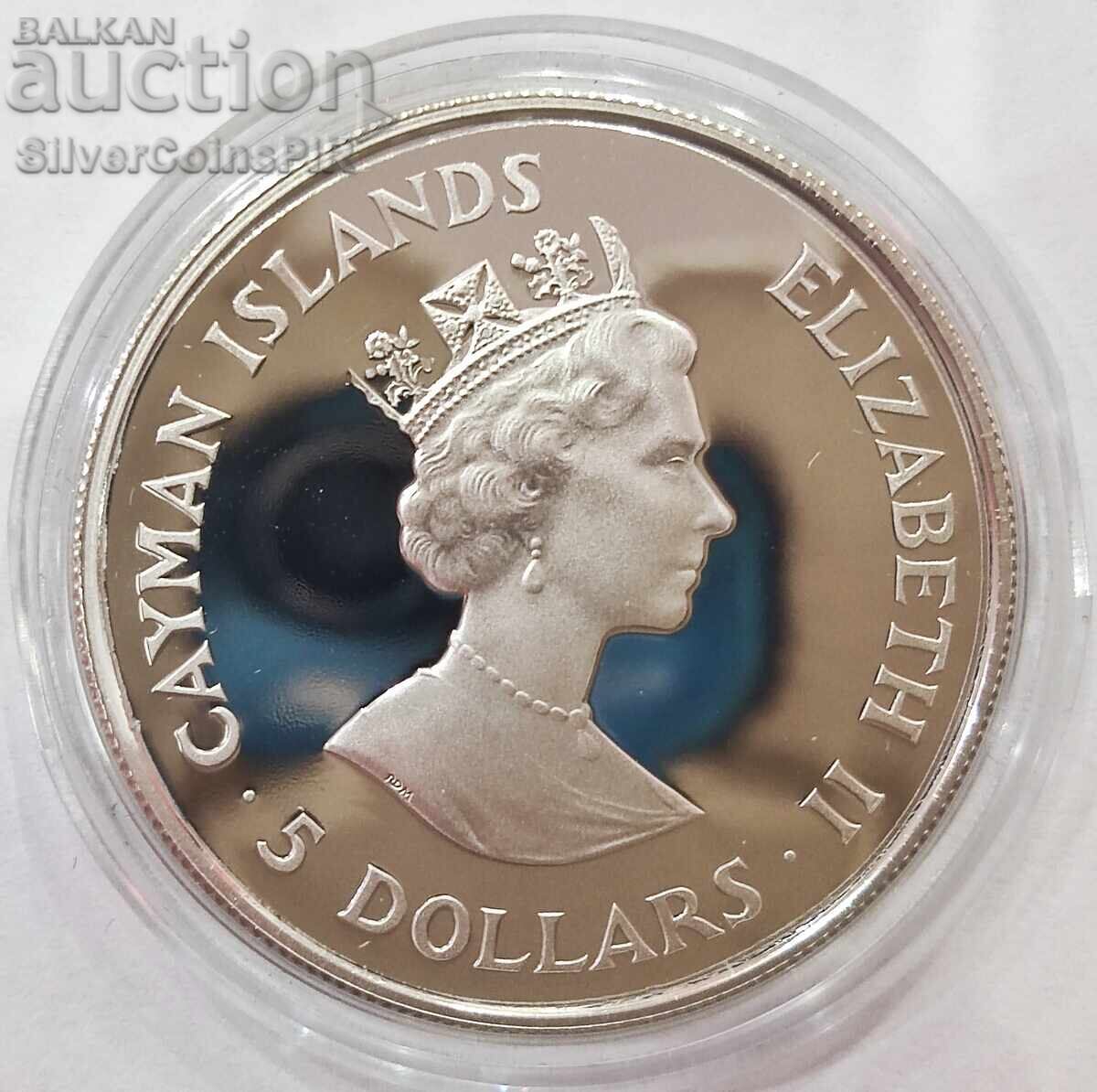 Auction Silver 5$ Parrot 1987 Cayman Islands Endangered Animals Auction Silver 5$ Parrot 1987 Cayman Islands Endangered Animals