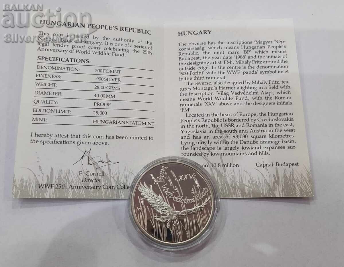 Παράδοση Silver 500 Forint Eagle 1988 Hungary Animals Animals Παράδοση Silver 500 Forint Eagle 1988 Hungary Animals Animals