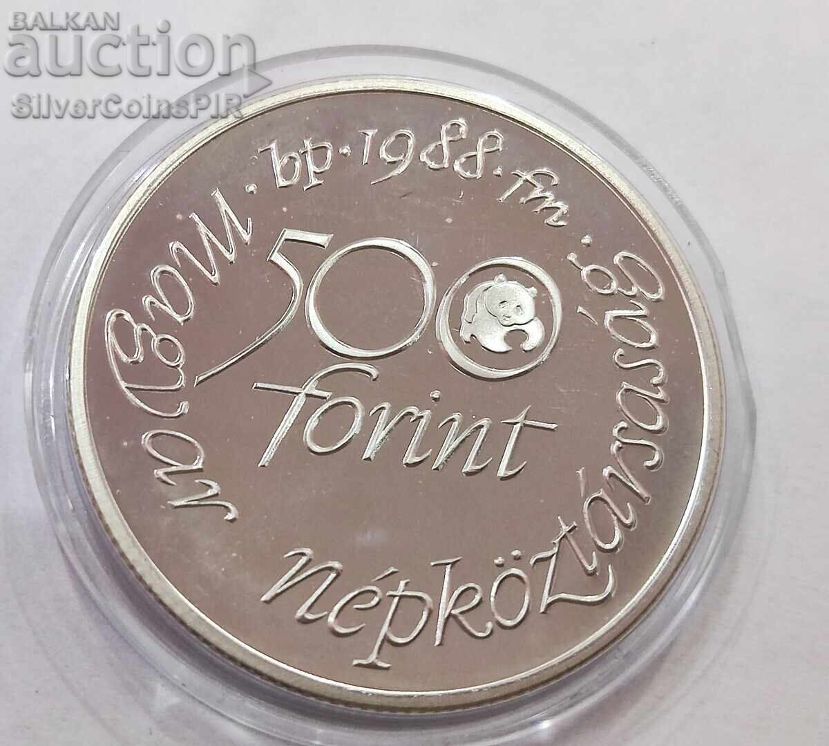 Silver 500 Forint Eagle 1988 Hungary Animals Animals - 6 Silver 500 Forint Eagle 1988 Hungary Animals Animals - 6