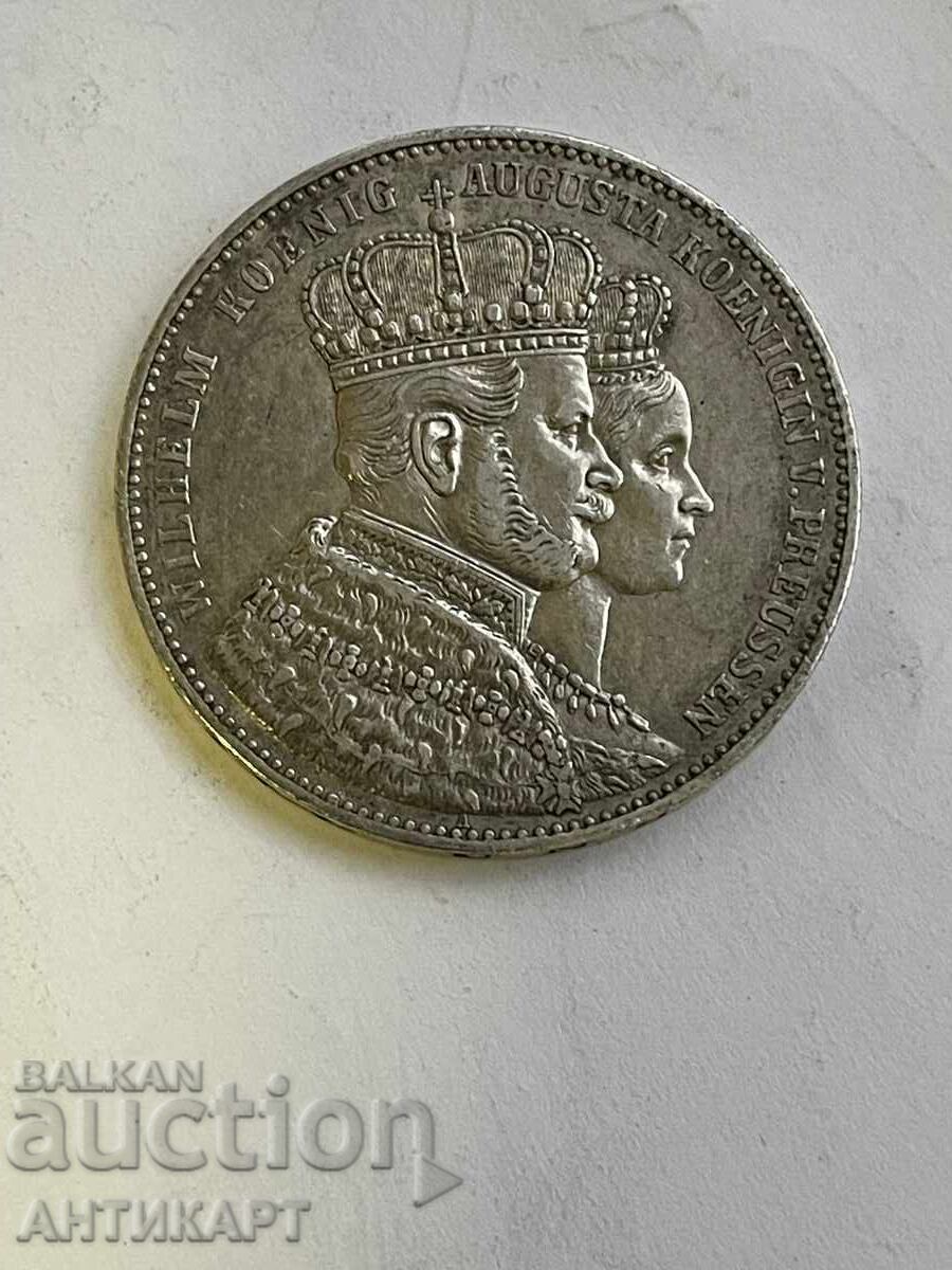 Silver Coin Thaler Coronation Wilhelm Prussia Germany 1861 Silver Coin Thaler Coronation Wilhelm Prussia Germany 1861