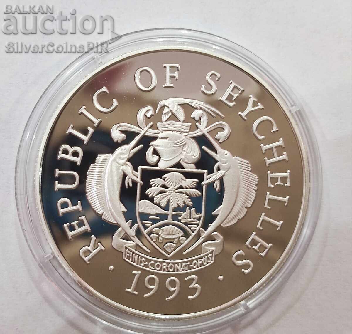 Auction Silver 25 Rupees Sailboat 1993 Seychelles Auction Silver 25 Rupees Sailboat 1993 Seychelles