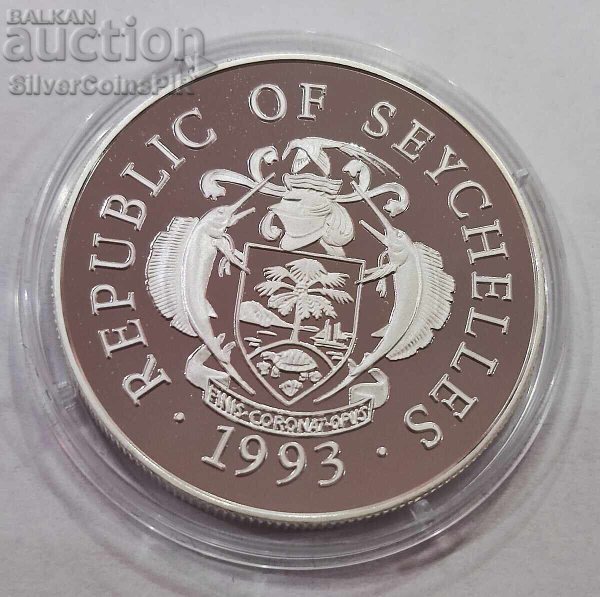 Silver 25 Rupees Sailboat 1993 Seychelles - 6 Silver 25 Rupees Sailboat 1993 Seychelles - 6