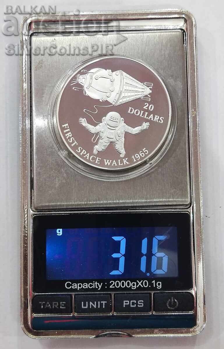 Silver $20 First Space Walk 1993 Kiribati with price 94.00 BGN | € 48.06