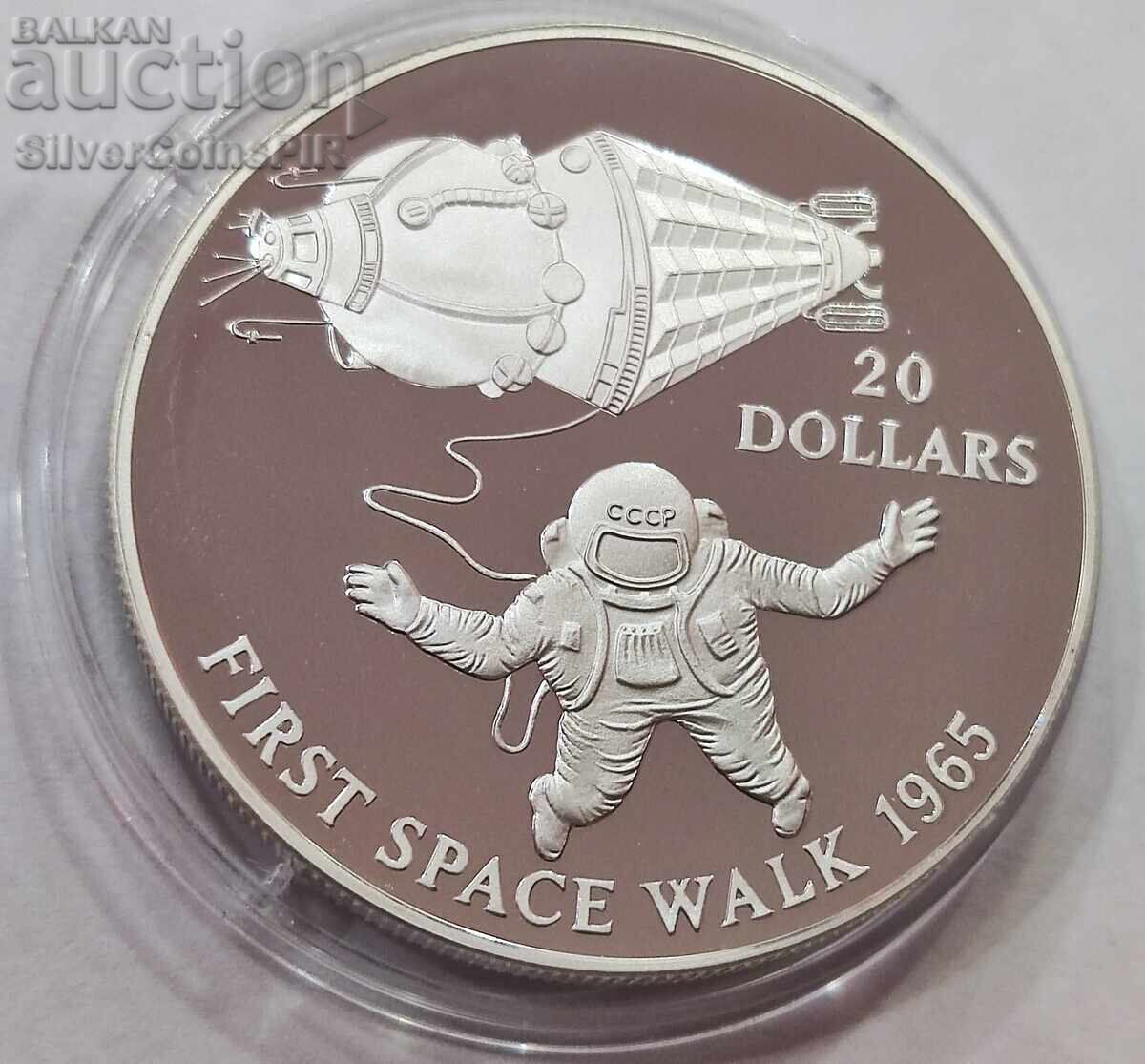 Auction  Silver $20 First Space Walk 1993 Kiribati