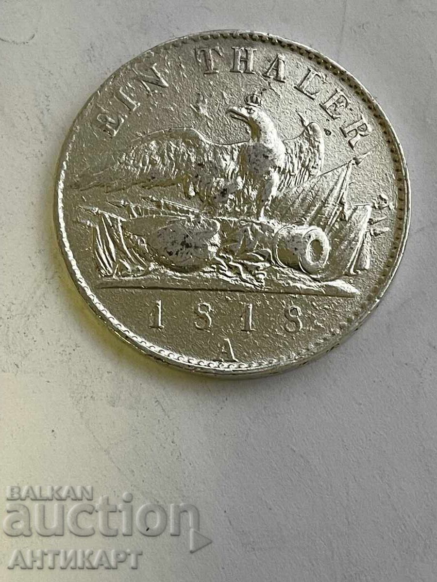 Ασημένιο νόμισμα Τάλερο Φρειδερίκος Γουλιέλμος Πρωσία Γερμανία 1818