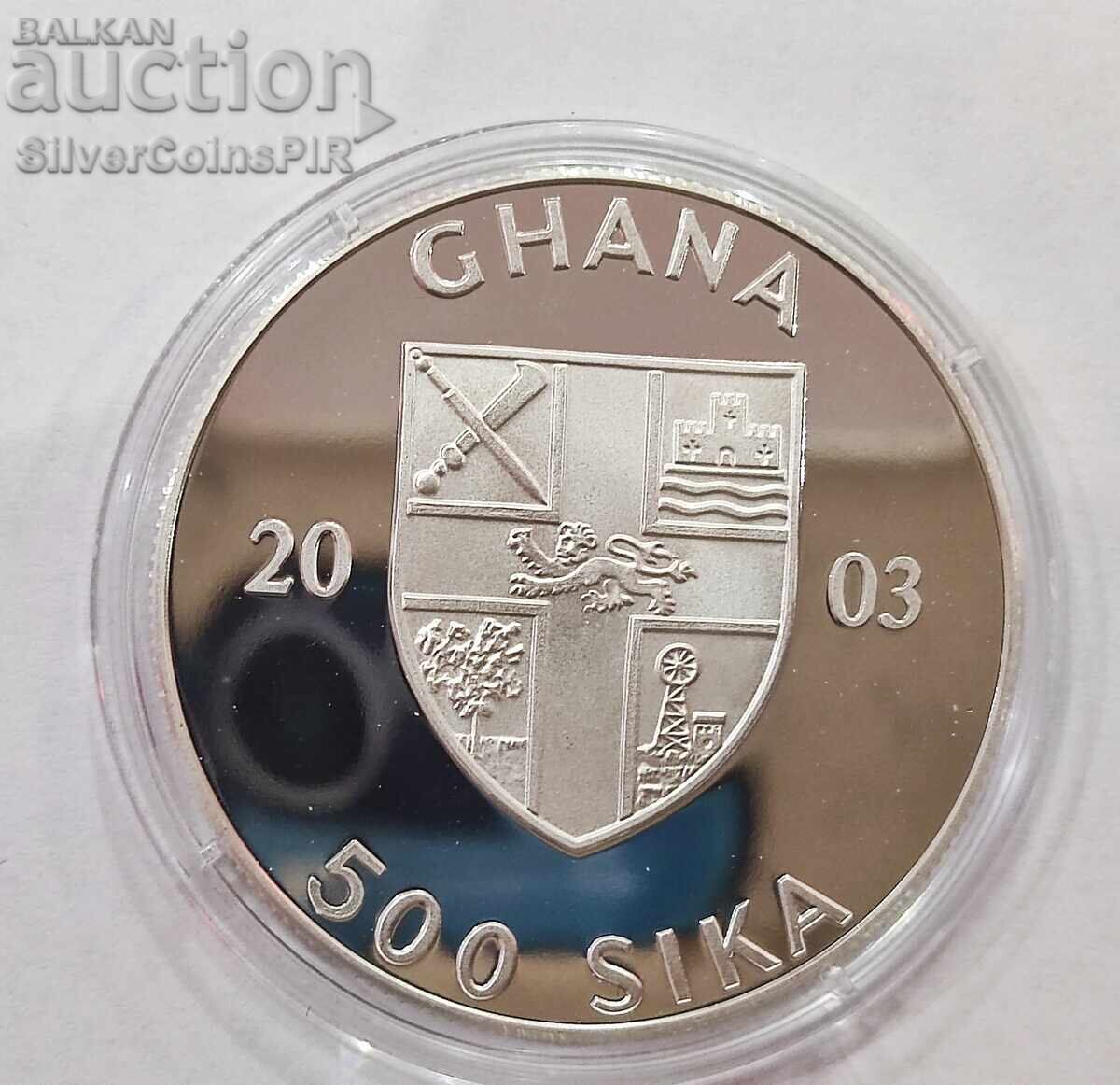 Auction  Silver 500 Cedi Olympics 2003 Ghana