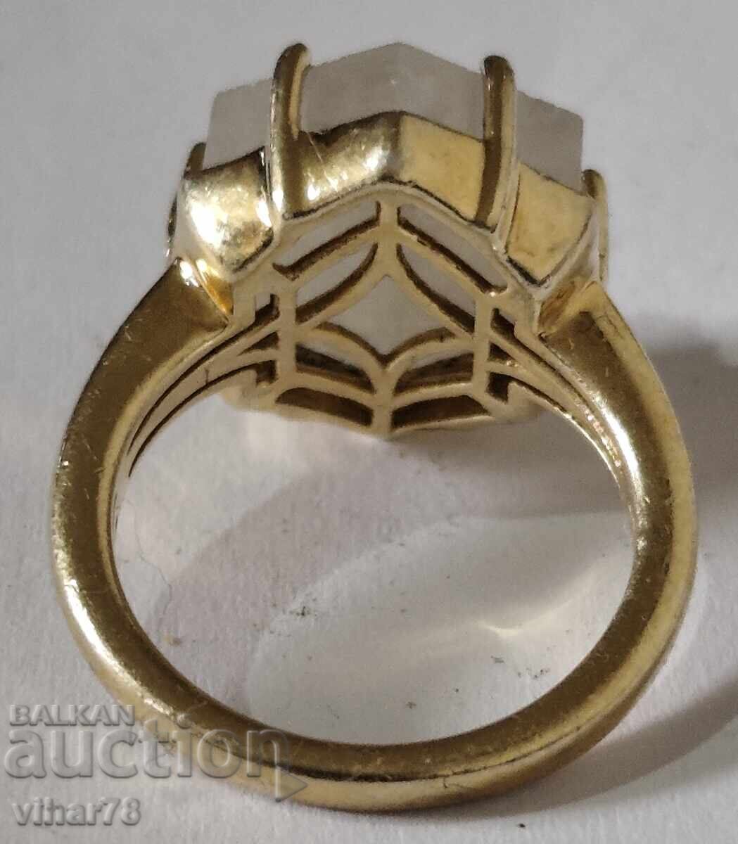 BEAUTIFUL GOLD-PLATED SILVER LADIES RING - 5 BEAUTIFUL GOLD-PLATED SILVER LADIES RING - 5