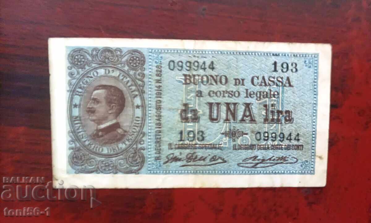 Italia 1 lira 1914 - număr interesant Italia 1 lira 1914 - număr interesant