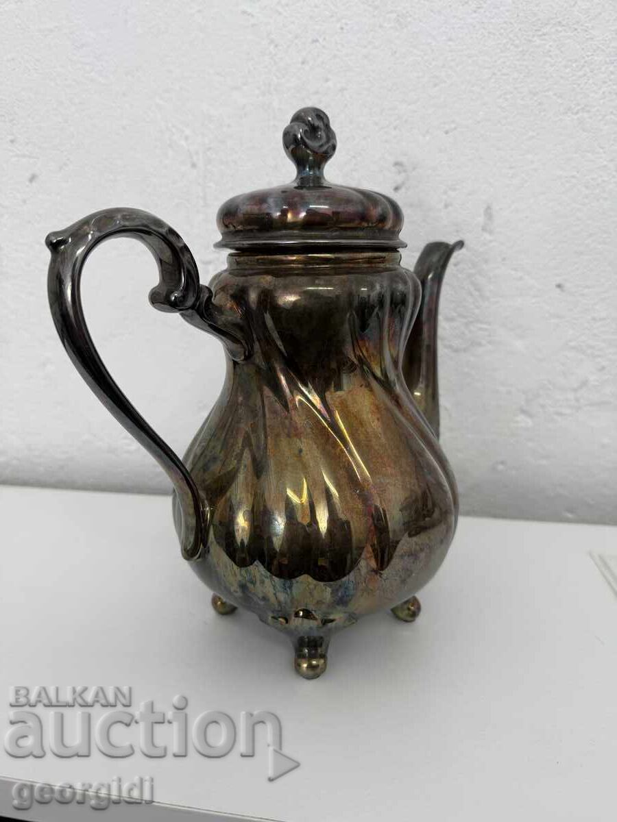 Πορσελάνινη τσαγιέρα με ασημένιο φύλλο - Carl Magnus Hutschen - 6