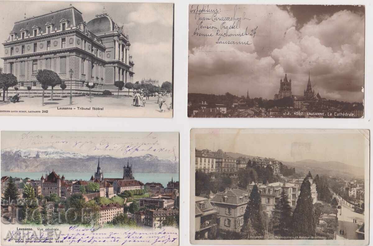 Швейцария Лозана 1910-20 пътували с цена 12.00 лв. | € 6.14