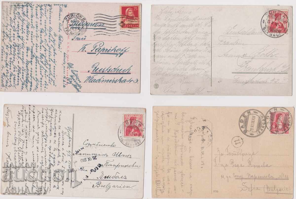 Ελβετία Ζυρίχη 1910-20 ταχυδρομημένη Ελβετία Ζυρίχη 1910-20 ταχυδρομημένη