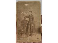 1872 FETIȚĂ COPIL POZĂ VECHE DE COPIL CARTON
